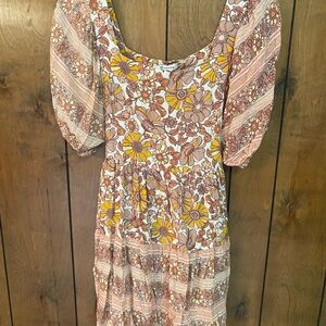 Versona Multicolor Floral Long Sleeve Dress